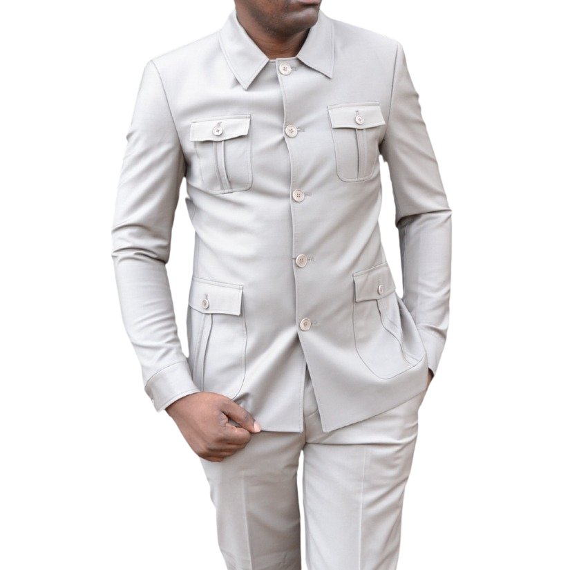 Baggi Grey Kaunda long sleeve suits